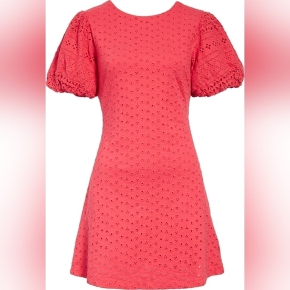 NWT Free People Puff Sleeve Eyelet Dress Size Large - Picture 8 of 10